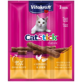   Vitakraft | Cat Stick Mini | Jutalomfalat | Szárnyas, máj - 3x6 g