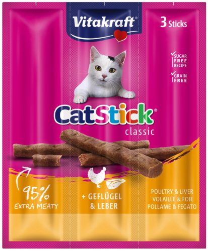 Vitakraft | Cat Stick Mini | Jutalomfalat | Szárnyas, máj - 3x6 g