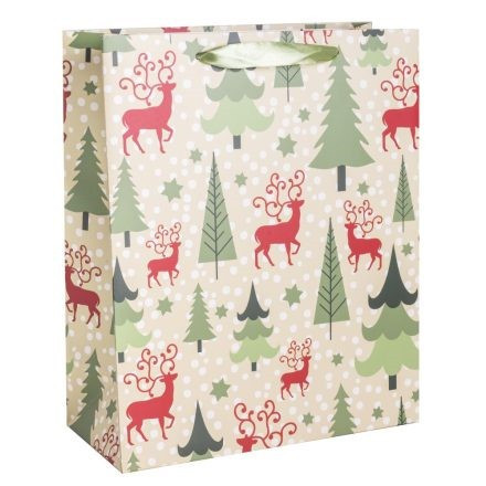 Ajándéktasak |  Metál rénszarvasos - 18x23cm