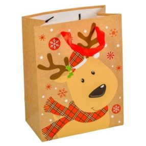 Ajándéktasak | Szarvasfej mintás - 26x32cm