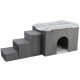 Trixie Harvey cuddly cave with steps | Bújó,lépcsőkkel (szürke/fehér-fekete) - 135x47x50 cm