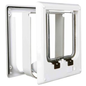   Trixie 4-Way Flap Door | Elektromágneses kutya- és macskaajtó – 21,1 × 24,4 cm, fehér