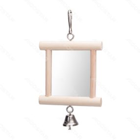   Nobleza | Fa madár játék tükörrel, csengettyűvel - 19x10 cm