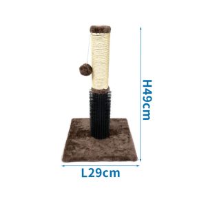   Nobleza | macskakaparó masszírozó fésűvel világosszürke, 29x29x49 cm