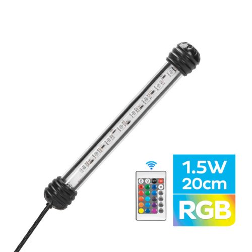 Nobleza | RGB akváriumi lámpa távirányítóval - 1,5 W, 20 cm