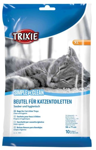 Trixie |  Simple'n'Clean Bags for Cat Litter Trays - zsák (átlátszó) alomtálcákhoz (XL) 56x71cm (10db)