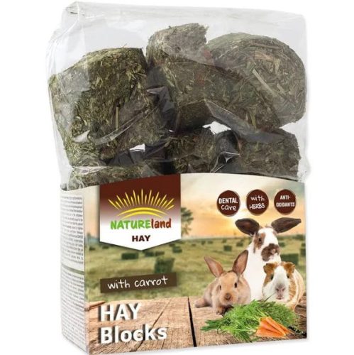 NatureLand Hay Blocks | Széna kocka ráfcsálókank | Sérgarépás - 600 g