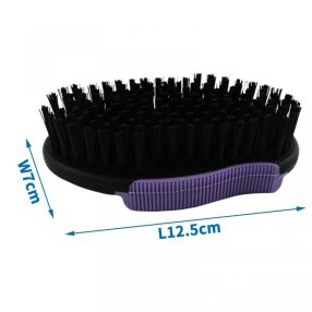   Nobleza | Kisállat-tisztító kefe ergonomikus fogantyúval – 7 x 12,5 cm (Fekete)