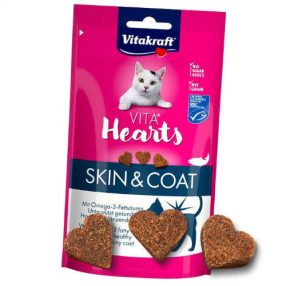   Vitakraft | Vita Szívek-Skin&coat - lazacos jutalom falat cicáknak - 40g