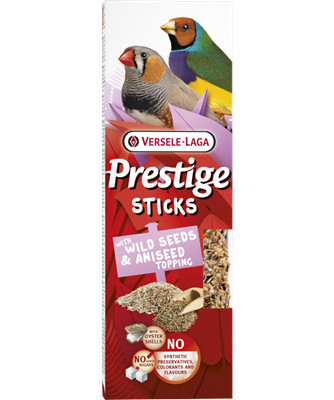 Versele Laga Prestige Sticks Dupla Rúd (fűmag, ánizsmag) | Kiegészítő eledel egzóták és pintyek számára – (2 db) 60 g