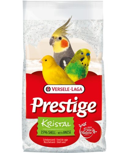 Versele-Laga Prestige Shell Sand Kristal -| Madárhomok (fehér, kagylóhéjjal és ánizsmaggal) díszmadarak részére - 5kg