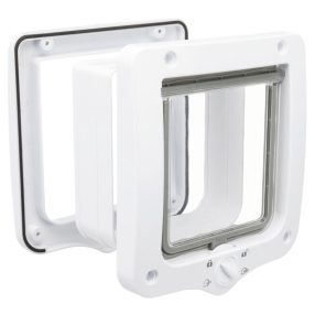   Trixie 4-Way Flap Door | 4-utas macskaajtó alagútelemmel – 20 × 22 cm, fehér