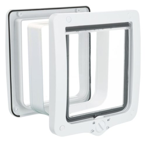 Trixie | 4-Way Flap Door XXL with Tunnel - kutya- és macskaajtó alagúttal (fehér) - 24-28cm