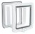 Trixie | 4-Way Flap Door XXL with Tunnel - kutya- és macskaajtó alagúttal (fehér) - 24-28cm