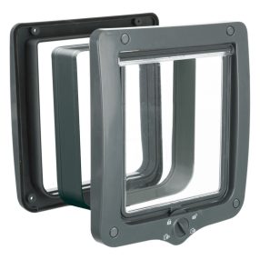   Trixie | 4-Way Flap Door XXL with Tunnel - kutya- és macskaajtó alagúttal (szürke) - 24-28cm