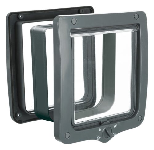 Trixie | 4-Way Flap Door XXL with Tunnel - kutya- és macskaajtó alagúttal (szürke) - 24-28cm