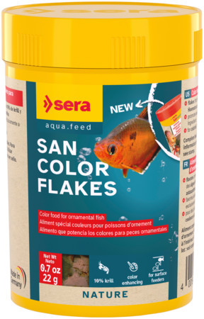 Sera San Color Flakes | Színfokozó lemezes táp minden díszhal számára – 100 ml / 22 g