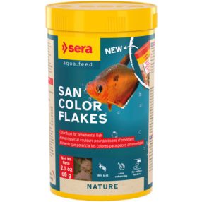   Sera San Color Flakes | Színfokozó lemezes táp minden díszhal számára – 250 ml / 60 g