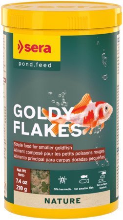 Sera Goldy Flakes Nature | Természetes lemezes alapeleség aranyhalak és hidegvízi halak számára – 100 ml