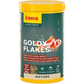   Sera Goldy Flakes Nature | Természetes lemezes alapeleség aranyhalak és hidegvízi halak számára – 250 ml