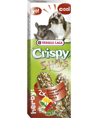 Versele-Laga Crispy Sticks Rabbits, Chinchillas | Dupla rúd | Gyógynövényes - 110 g