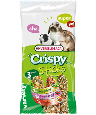 Versele-Laga Crispy Sticks Herbivores Triple Variety Pack | Kiegészítő eledel rágcsálóknak - 175 g