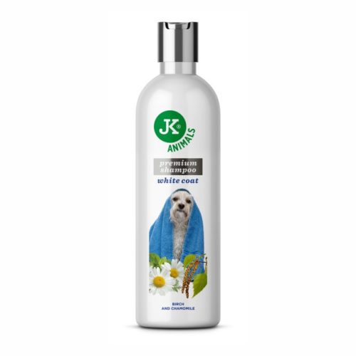 JK White Coat sampon | Kamilla illatú színkiemelő ápoló fehér szőrű kutyáknak – 250 ml