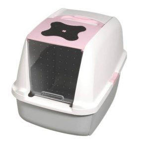   Catit | Hooded Cat Pan - fedeles macska WC (pink) macskák részére (57x46,5x39cm)