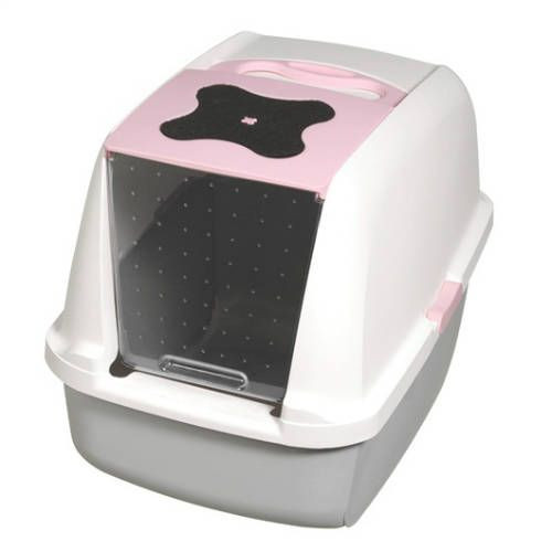 Catit | Hooded Cat Pan - fedeles macska WC (pink) macskák részére (57x46,5x39cm)