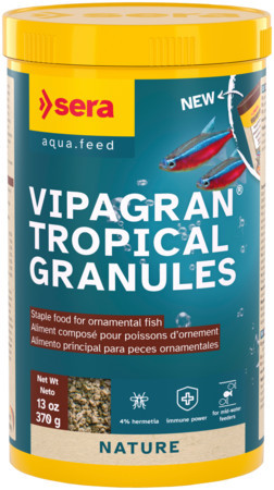 Sera Vipagran Nature | Lassan süllyedő granulált alapeleség díszhalak számára – 1000 ml / 370 g