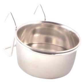   Trixie Bowl with Holder, Stainless Steel | Madáretető (fém) kalitkákba - 150 ml / 7 cm