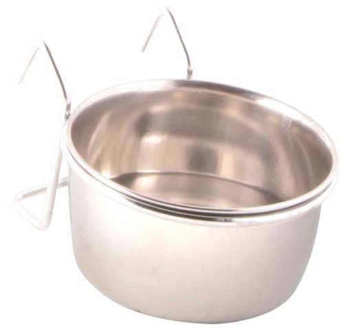 Trixie Bowl with Holder, Stainless Steel | Madáretető (fém) kalitkákba - 150 ml / 7 cm