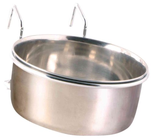 Trixie Bowl with Holder, Stainless Steel | Madáretető (fém) kalitkákba - 600 ml / 12 cm