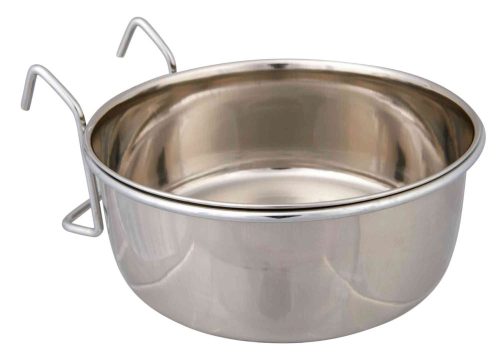 Trixie Bowl with Holder, Stainless Steel | Madáretető (fém) kalitkákba - 900 ml / 14 cm