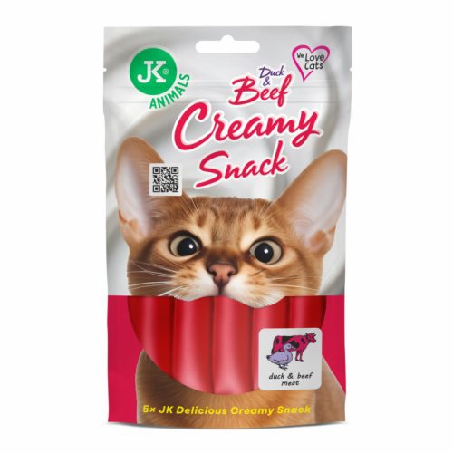 JK Animals | Kacsa- és marhahúskrémes csemege macskáknak – 5 x 15 g (75 g)