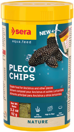 Sera Pleco Chips Nature | Süllyedő eledel algázó harcsák számára – 250 ml / 92 g