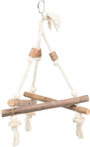 Trixie Swing on Rope | Játék (fa hinta kötélen) díszmadarak részére - 27x27x27 cm