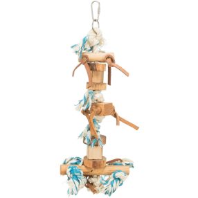   Trixie Wooden Toy on Rope | Fa játék kötéllel nagy papagájok részére - 35 cm