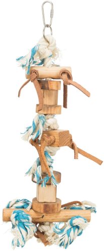 Trixie Wooden Toy on Rope | Fa játék kötéllel nagy papagájok részére - 35 cm