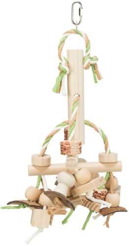 Trixie Wooden Toy | Fa játék papírszalagokkal nagy papagájok részére - 31 cm