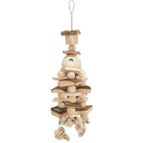   Trixie Wooden Toy | Fa játék parafával nagy papagájok részére - 35 cm