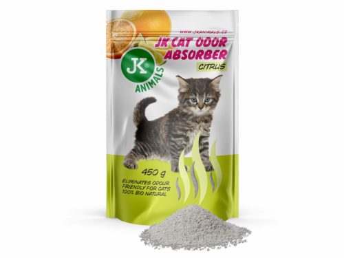 JK Citrus illatú bentonit szagtalanító | Csomósodó macskaalom-adalék – 450 g