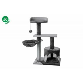   JK | Robin emeletes macskakaparó házzal, pihenővel, játékkal, 50X35X88cm, szürke