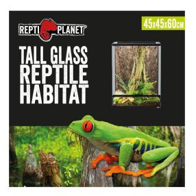   Repti Planet Tall Glass Reptile Habitat | Paludárium - 45 x 45 x 60 cm