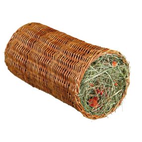   Wicker Tunnel with Hay | Bújócső (vesszőből font) szénával rágcsálók részére - 20x38 cm