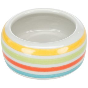   Trixie Ceramic Bowl | Kerámia tál (fehér,csíkos) rágcsálók részére - 50 ml / 8 cm