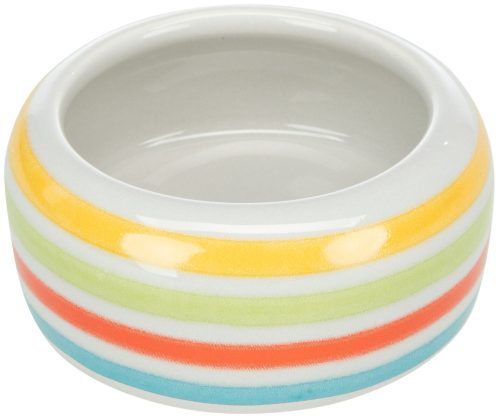 Trixie Ceramic Bowl | Kerámia tál (fehér,csíkos) rágcsálók részére - 50 ml / 8 cm