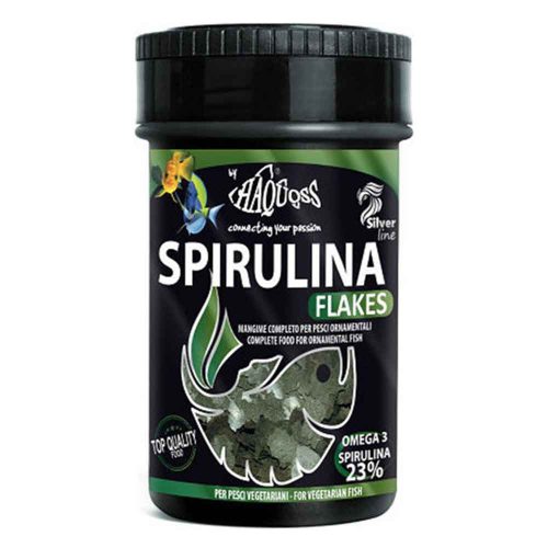 Haquoss | SPIRULINA FLAKES | Teljes értékű lemezes, akváriumi haltáp - 250 ml / 40 g