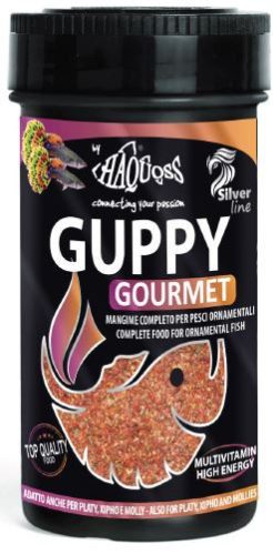 Haquoss | GUPPY GOURMET | Teljes értékű mini lemezes, Guppi haltáp - 100 ml / 20 g