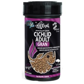   Haquoss | Cichlid Adult Gran | Teljes értékű granulált mindenevő felnőtt sügér táp - 250 ml
